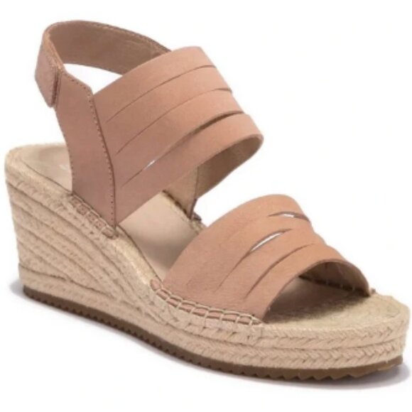 Eileen Fisher Largo Tan Leather Jute Espadrille Wedge Sandal Heels Shoe Size 7 - Picture 10 of 10